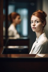 Wall Mural - shot of a young woman looking thoughtful after being turned away by the receptionist