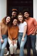 © altitudevisual - shot of a group of students posing together outside on campus