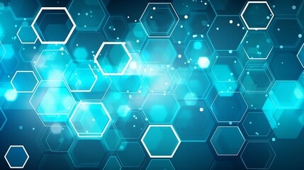 Aufkleber - Generative AI : Abstract flat hexagon technology background pattern