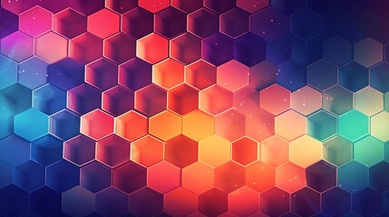 Wall Mural - Generative AI : Abstract flat hexagon technology background pattern