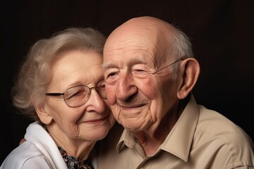 Wall Mural - a cropped portrait of an affectionate elderly couple