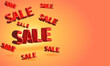 © sirirat - The concept of discounts and sale. 3d Sale on the orange background.