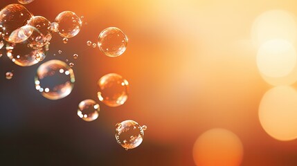 Sticker - Clear carbonated drink bubbles float above a hazy backdrop