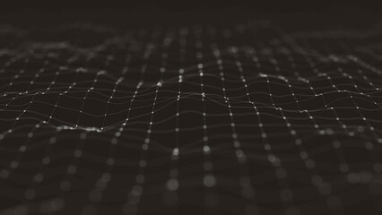 Wall Mural - abstract minimal mesh waving background/ 4k animation of an abstract fractal background with mesh su