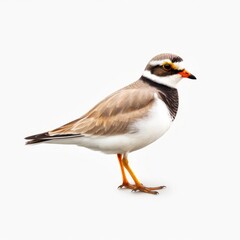 Wall Mural - Common ringed plover bird isolated on white. Generative AI