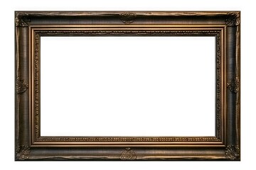 Sticker - Vintage photo frame with empty space. Showcasing your memories. Modern wooden gallery frame on isolated white background. Ideal for art