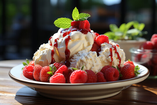 Wall Mural -  - Yummy and delicious Eton mess in a bowl British dessert