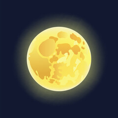 full yellow moon on dark background.