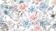 Blumen in Pastell Farben als Druckvorlage und Hintergrund, ai generativ