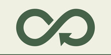 Circular Economy Icon Circular Arrow Process Symbol Endless Loop Logo Concept Of Environmentally Responsible Green Corporate Industrial Business, Recycling. Vector Graphic Illustration