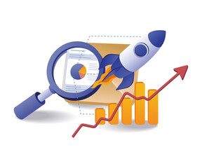 Wall Mural - launch of the business analysis seo rocket