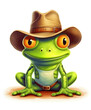 Cowboy Frog, Frog With Cowboy Hat Generative AI