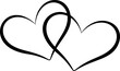 Two Hearts Elegant Logo Illustration