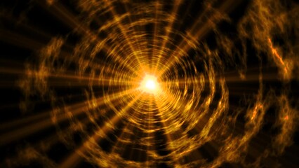Wall Mural - abstract background animation of flight in sci-fi tunnel with fantastic lights flicker. sci-fi cyber