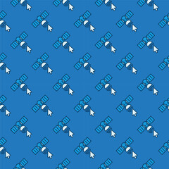 Poster - Mouse Cursor on Satellite vector blue seamless pattern