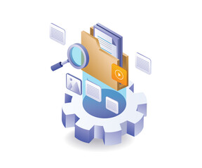 Wall Mural - The process of processing data folders