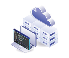 Wall Mural - cloud server maintenance program language