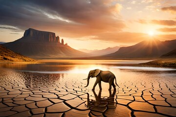 An elephant facing drought