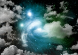 Fototapeta Kosmos - galaxy in a free space. 3D rendering