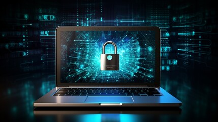 Wall Mural - cybersecurity and data privacy illustration. ai generative.