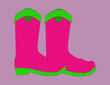 pink cowboy boots in barbie style