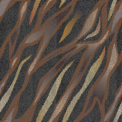 Fototapete - Animal textile pattern. Seamless tiger exotic design background.
