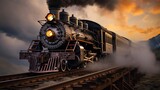 old fashioned steam locomotive generative AI