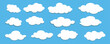 © salwani - White clouds on spring blue sky in cartoon style for background or wallpaper design