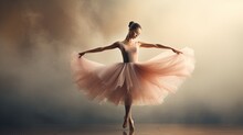 Ballerina Pirouette Spinning On Stage Generative AI