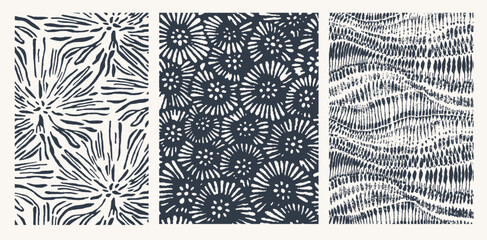 abstract organic pattern. leaves, flowers lines with brush strokes. modern printable background orna