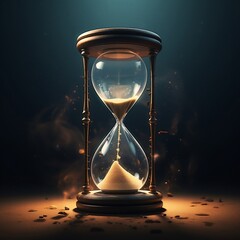 hourglass on black background endless loop, time, sand, clock, glass, timer