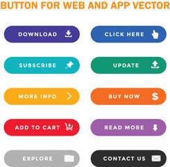 Wall Mural - cta web button collection