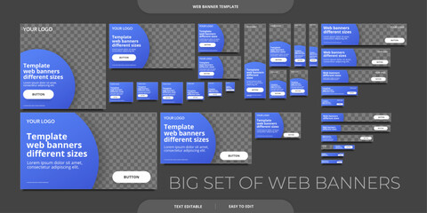 Wall Mural - big set of web banners. advertising banners of different sizes.