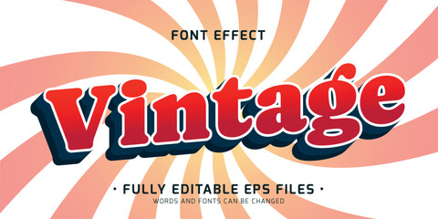 Wall Mural - vintage retro text effect, editable 70s, and 80s text effect