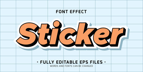 Wall Mural - sticker text effect editable cool modern vector font effect