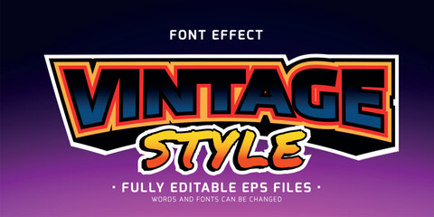 Wall Mural - vintage 3d style text effect