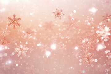 Wall Mural - Rose gold snowflakes Christmas background 