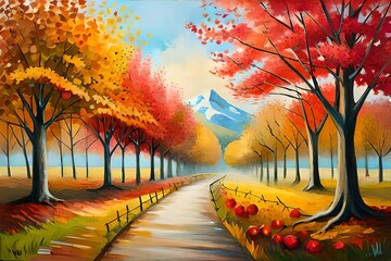 Wall Mural - sunset in the park