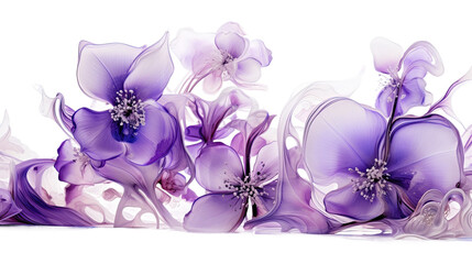 Wall Mural - combining frosty white and electric purple in an abstract futuristic texture isolated on a transpare