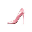 Monochrome advertising banner for trendy pink high heel shoes with smooth legs.