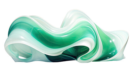 Wall Mural - combining jade green and pearl white in an abstract futuristic texture isolated on a transparent bac
