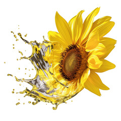 Poster - Sunflower oil splashes on a dark surface.