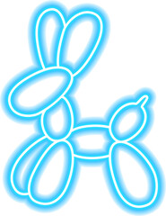 Canvas Print - Dog Balloon Neon Sign. PNG Illustration of Entertainment Festival Glowing Symbol.