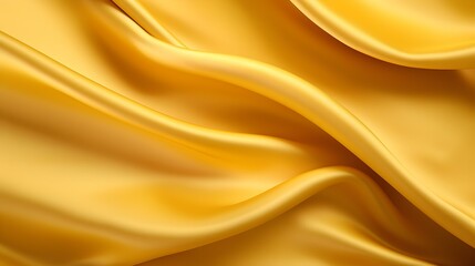 Yellow Silk Fabric Texture with Beautiful Waves. Elegant Background for a Luxury Product