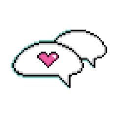 Sticker - Isolated pink pixelated comic speech bubble chats Vector illustration