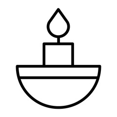 Poster - Outline Candle icon