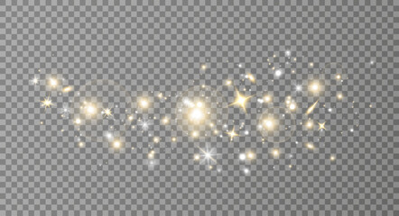 Wall Mural - glitter light background. gold and white magic particles border. christmas luxury banner. golden dus