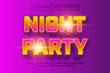 © Nadhifa Creative - Night Party 3d Editable Text Effect Retro Style Premium Vector