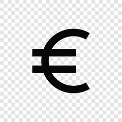  Euro money icon transparent grid.