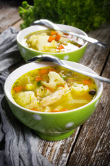 Canvas Print - Tasty homemade pickled cucumber soup.